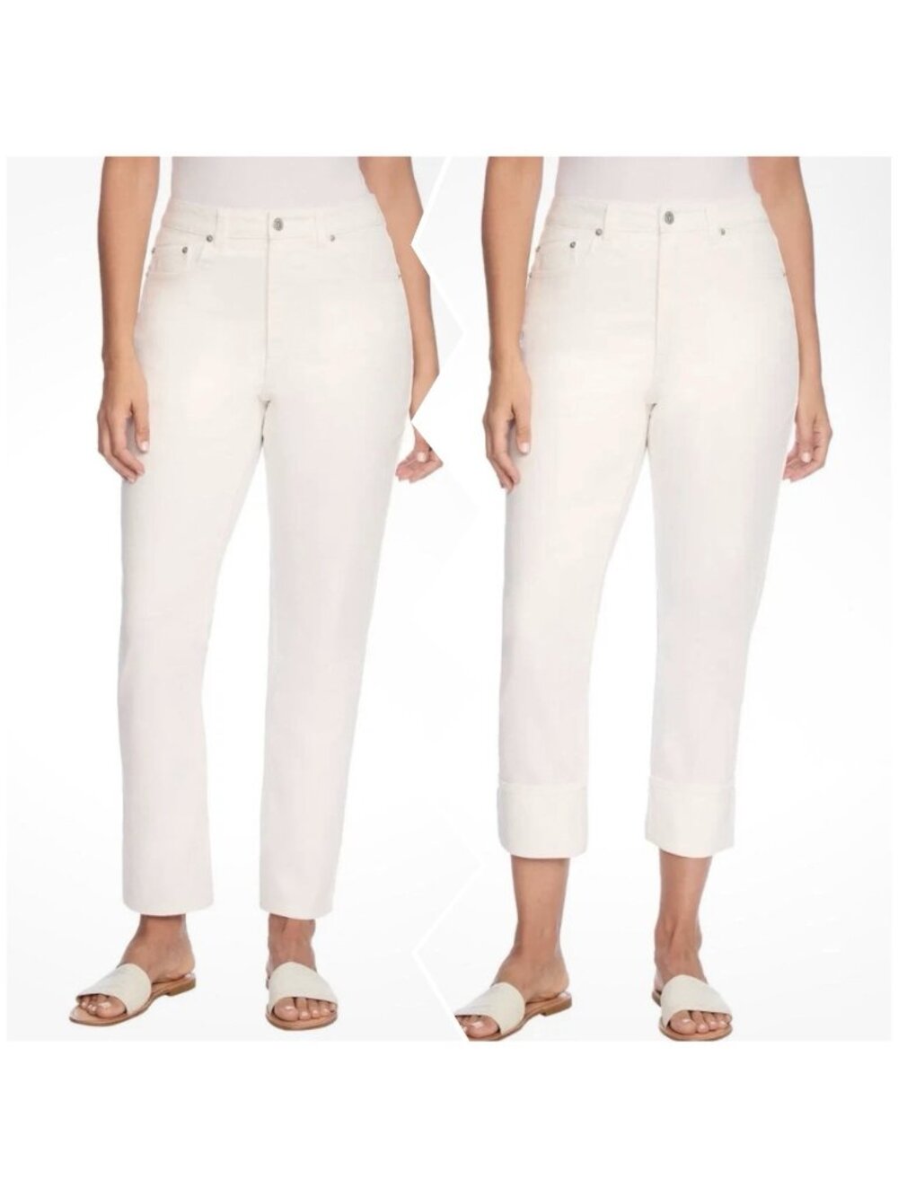 Frye Women's Cuffed Crop Jean Pants Ivory High Rise 14/32 NWT
